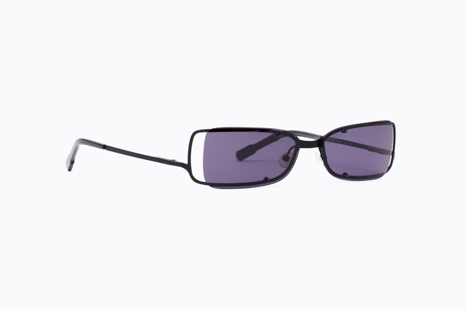This is the sideview of the KINTO 9106S, a metal frame with a pierced sunny set of lenses.